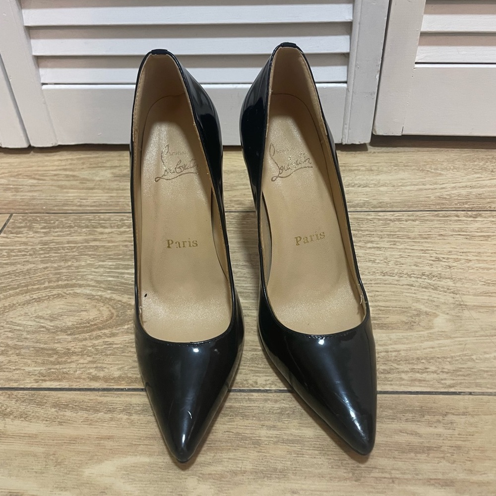 Christian Louboutin Black Stiletto Heels Patent Leather